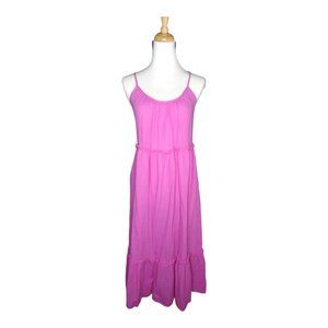 Veronica Beard Pink Tiered Spaghetti Strap Tie Back Dress Size M